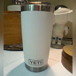 YETI Stainless Steel and White Tumbler